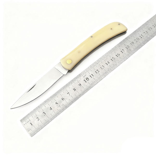 440C Stainless Steel Folding Knife  Acrylic Handle | 7cm Blade | 60° Tip | 80cm Length | Resealable Bag Packaging
