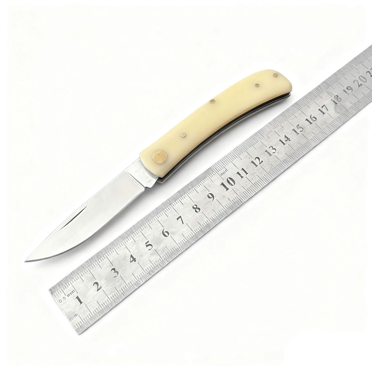 440C Stainless Steel Folding Knife  Acrylic Handle | 7cm Blade | 60° Tip | 80cm Length | Resealable Bag Packaging