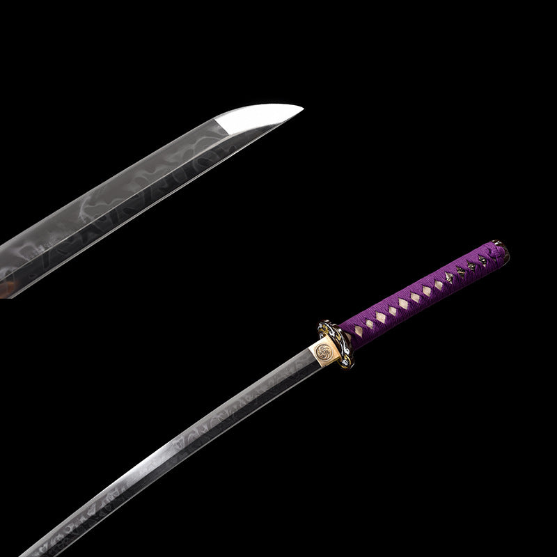 Japanese Hand-Painted Folding Knife ("Purple Butterfly" Edition)  Customizable Personal Gift