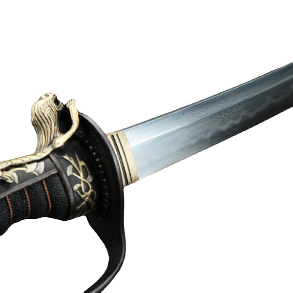 Hand-Forged Pattern Steel Sword  "Fire Dragon" | Traditional Chinese Style | Two Versions | Gift for All Occasions