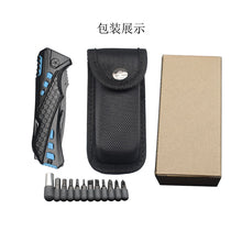 Multi-Function Folding Knife-Pliers  5-in-1 with Screwdriver Bits, 2Cr13 Steel, 11.3cm, Portable, for Outdoor Camping & Car Use