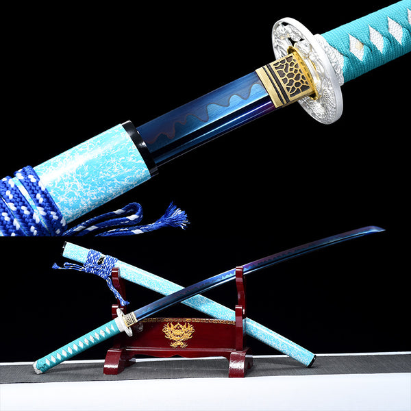 Japanese Hand-Painted Folding Knife (Sky Blue Edition)  Patented Design | Customizable Gift Knife
