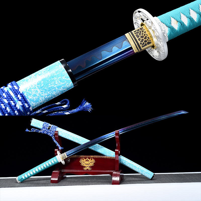 Japanese Hand-Painted Folding Knife (Sky Blue Edition)  Patented Design | Customizable Gift Knife