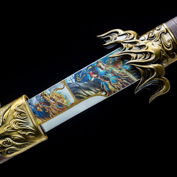Hand-Forged High-Manganese Steel Longquan Sword  "Fire Dragon" | Two Packaging Options | Premium Business Gift