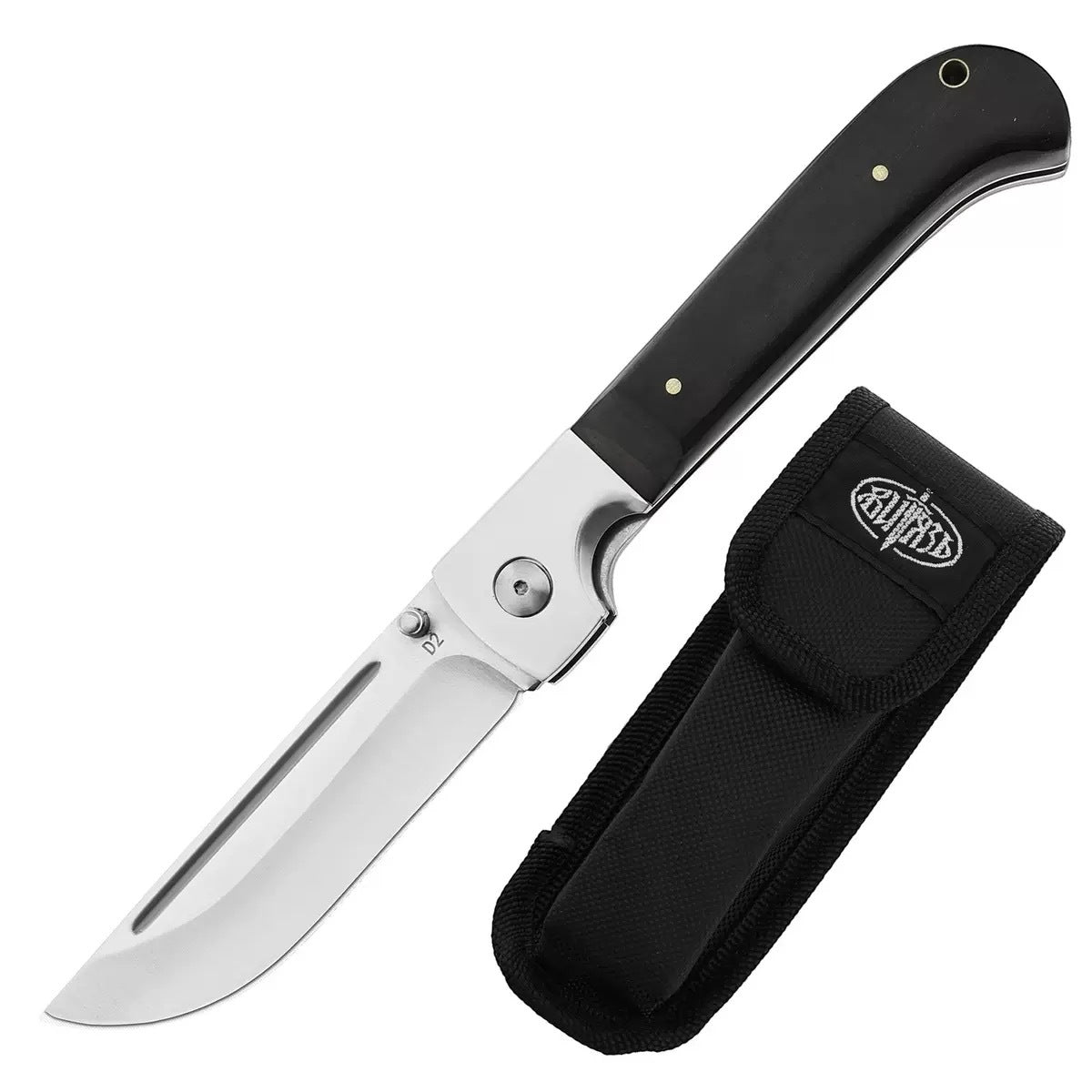 440C Stainless Steel Folding Knife  Ebony Wood Handle | 9.8cm Blade | 68° Tip | 109cm Length | Box Packaging