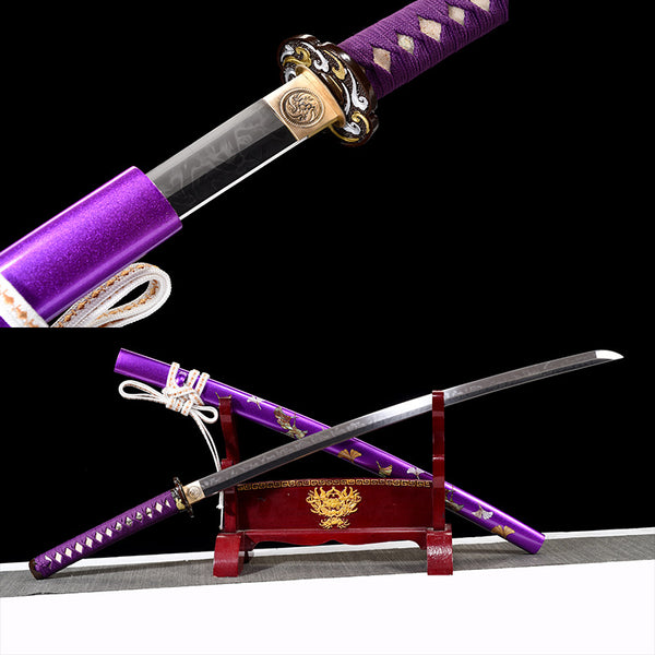 Japanese Hand-Painted Folding Knife ("Purple Butterfly" Edition)  Customizable Personal Gift
