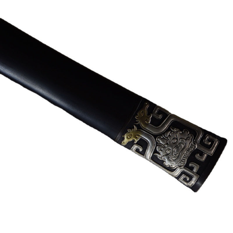 Hand-Forged Pattern Steel "Dichen" Sword  Clay-Tempered Edge | Chinese Style | Wooden Box Packaging | Home Display
