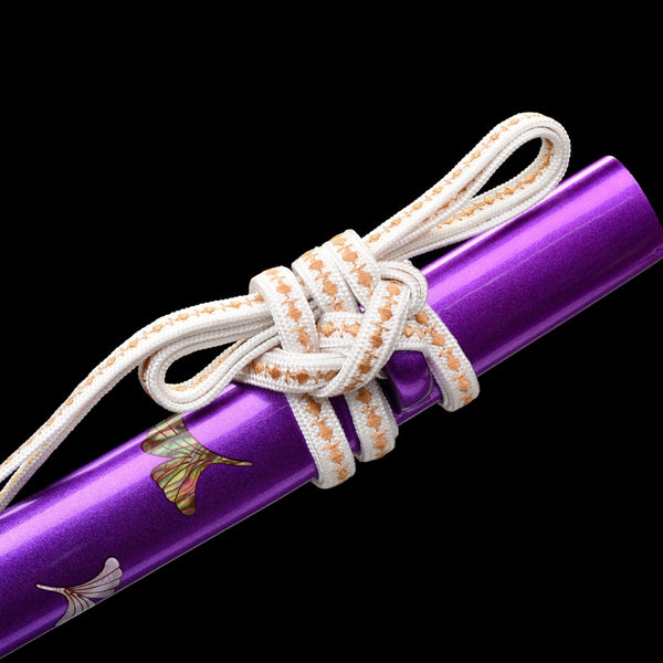 Japanese Hand-Painted Folding Knife ("Purple Butterfly" Edition)  Customizable Personal Gift